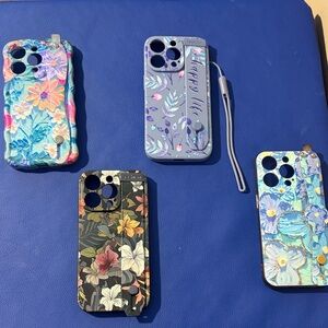 IPhone 14 Pro Floral Pattern Phone Case Set